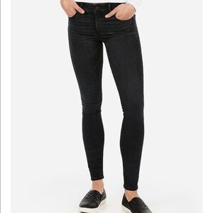 Express Mid Rise Black Legging Skinny Jean